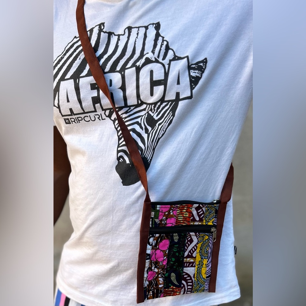 NW 💯 Cotton Patch Vlisco Fabric Crossbody Purse Sz 6”x6”